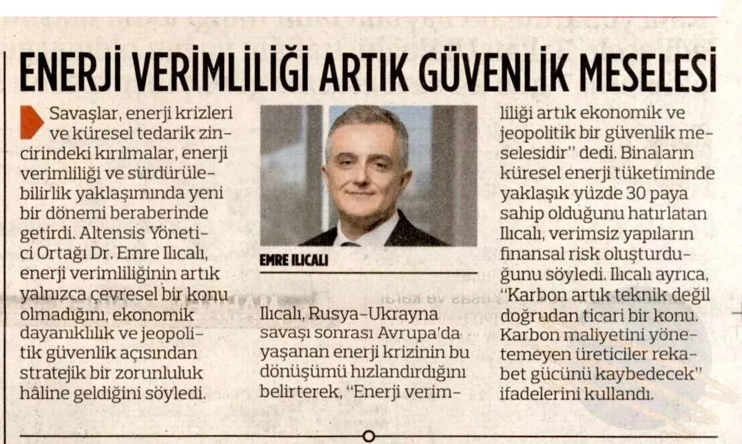 Türkgün — Enerji Verimliliği Artık Güvenlik Meselesi
